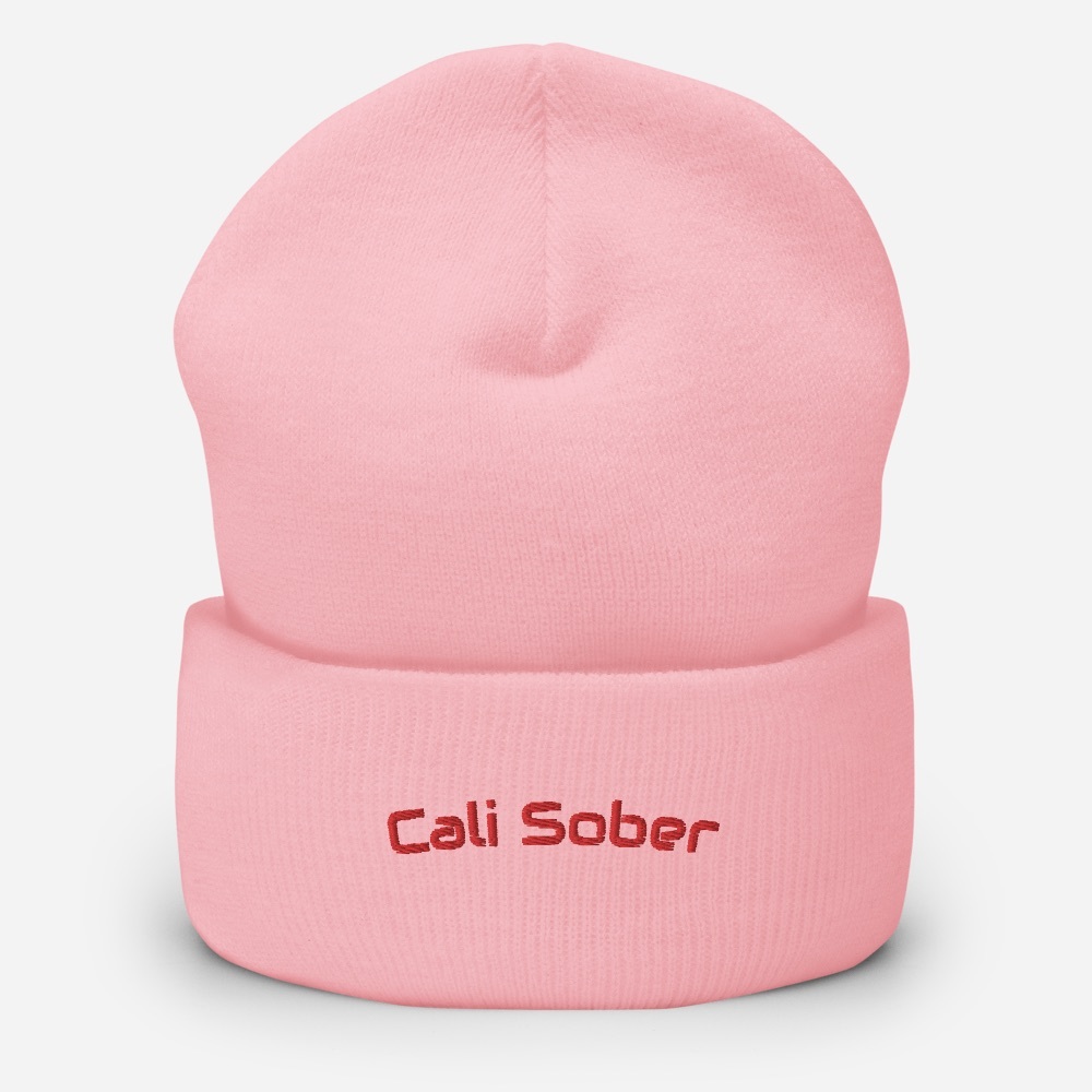 California Sober Pink Beanie